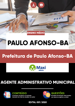 Concurso Prefeitura de Paulo Afonso BA 2020