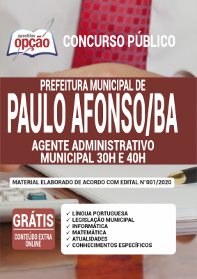 Concurso Prefeitura de Paulo Afonso BA 2020