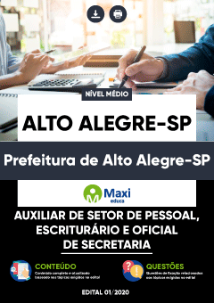 Concurso Prefeitura de Alto Alegre SP 2020