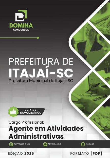 Apostila Prefeitura de Itajaí SC 2026 - Agente em Atividades Administrativas