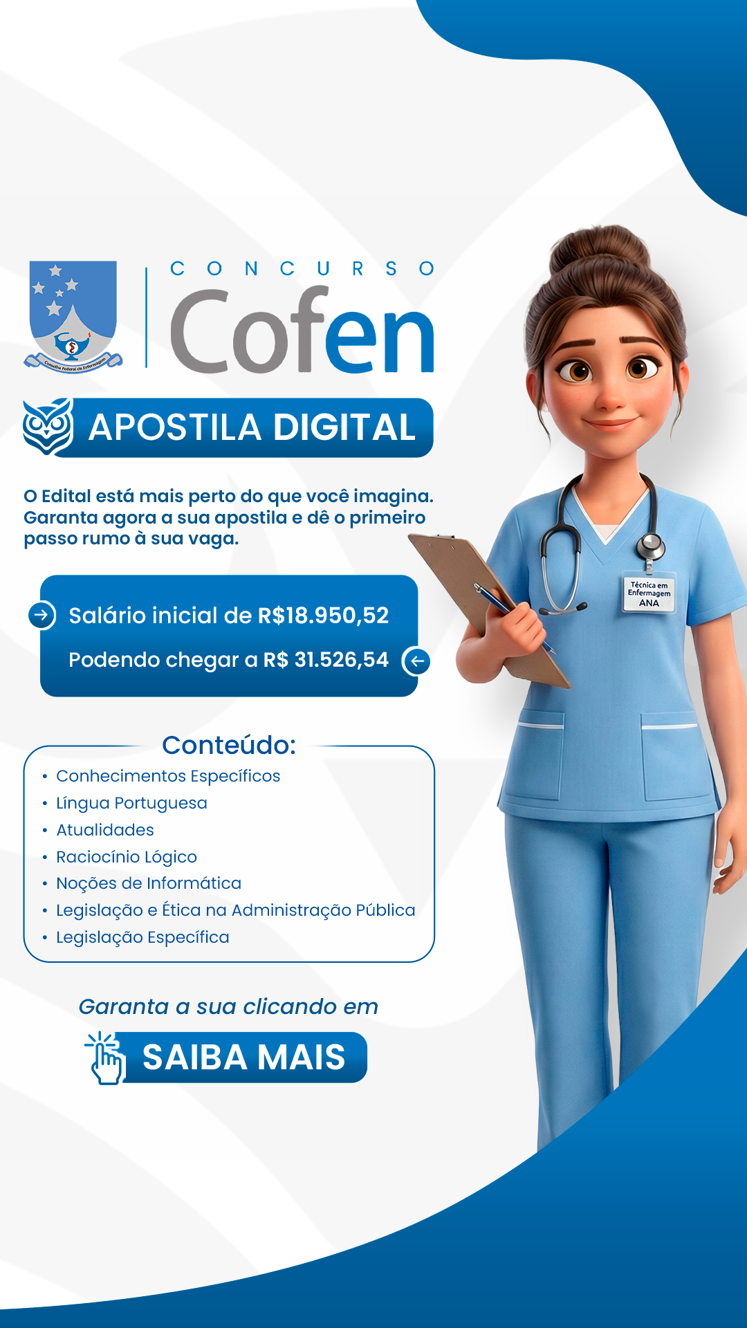 Concurso COFEN 2026 – Enfermeiro e Enfermeiro Fiscal