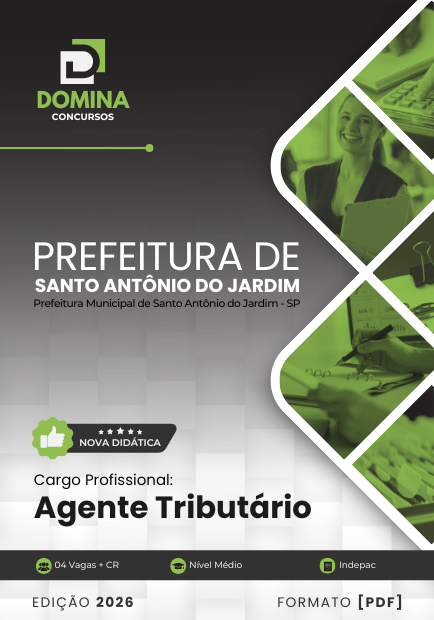 Apostila Concurso Santo Antônio do Jardim SP 2026 - Agente Tributário