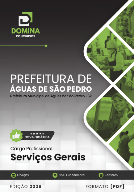 Apostila Serviços Gerais Prefeitura Águas de São Pedro SP 2026