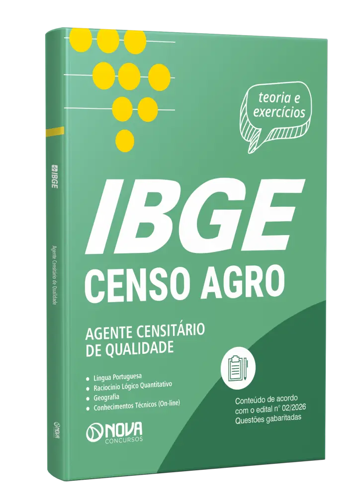 Capa Apostila IBGE Temporário Agente Censitário de Qualidade