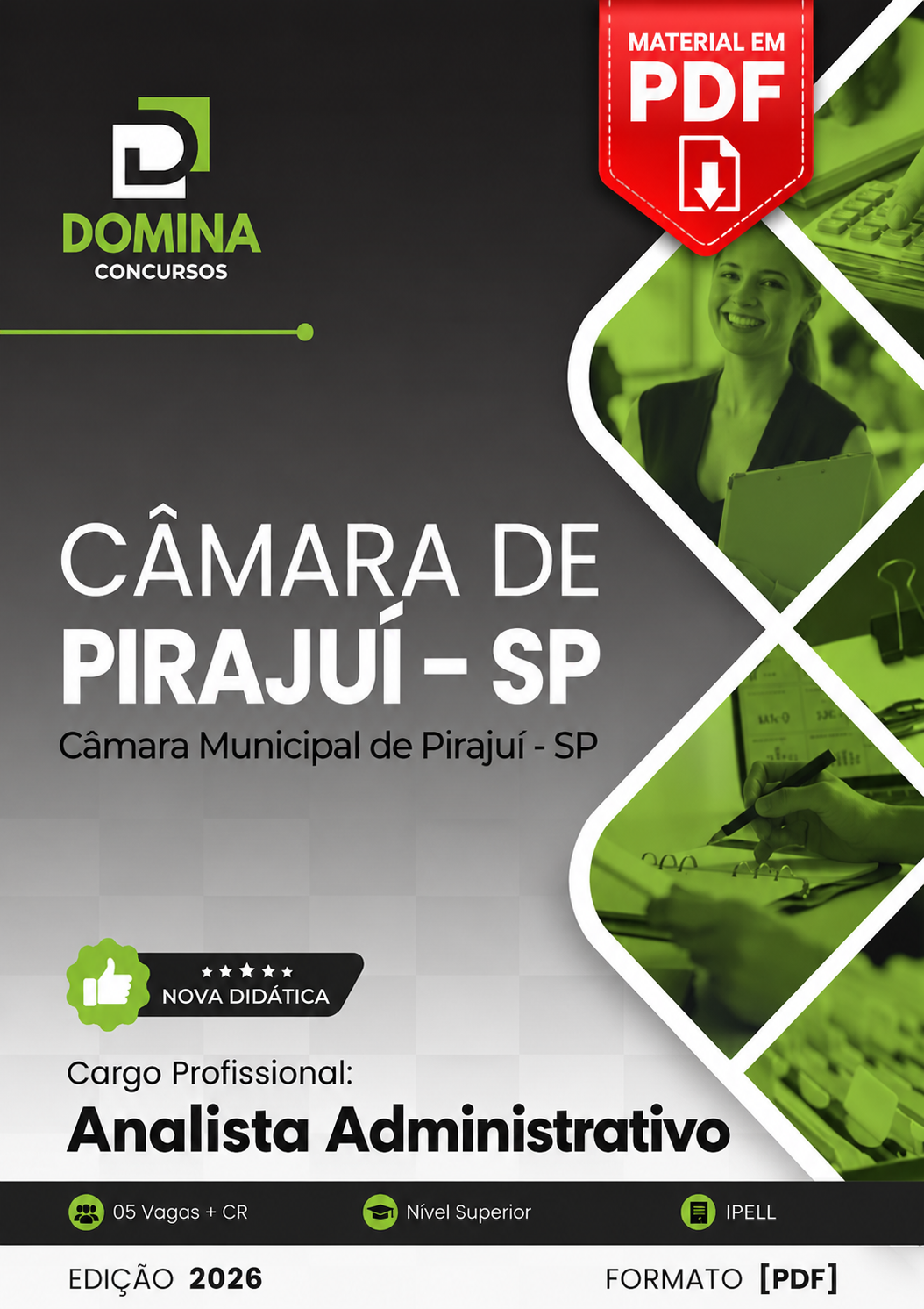 Apostila Analista Administrativo Câmara Pirajuí SP 2026 PDF
