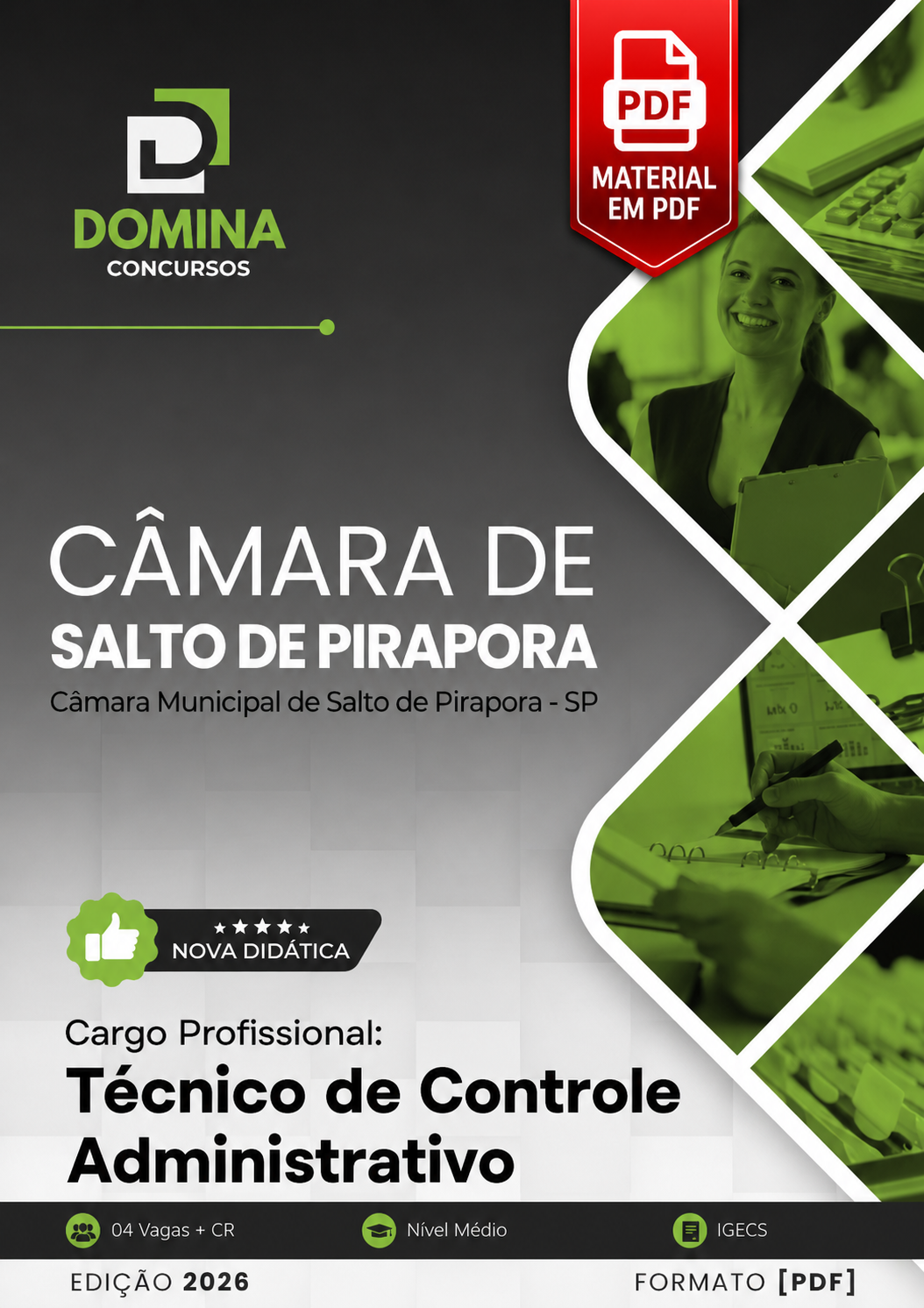 Apostila Técnico de Controle Administrativo Câmara Salto de Pirapora SP 2026 PDF
