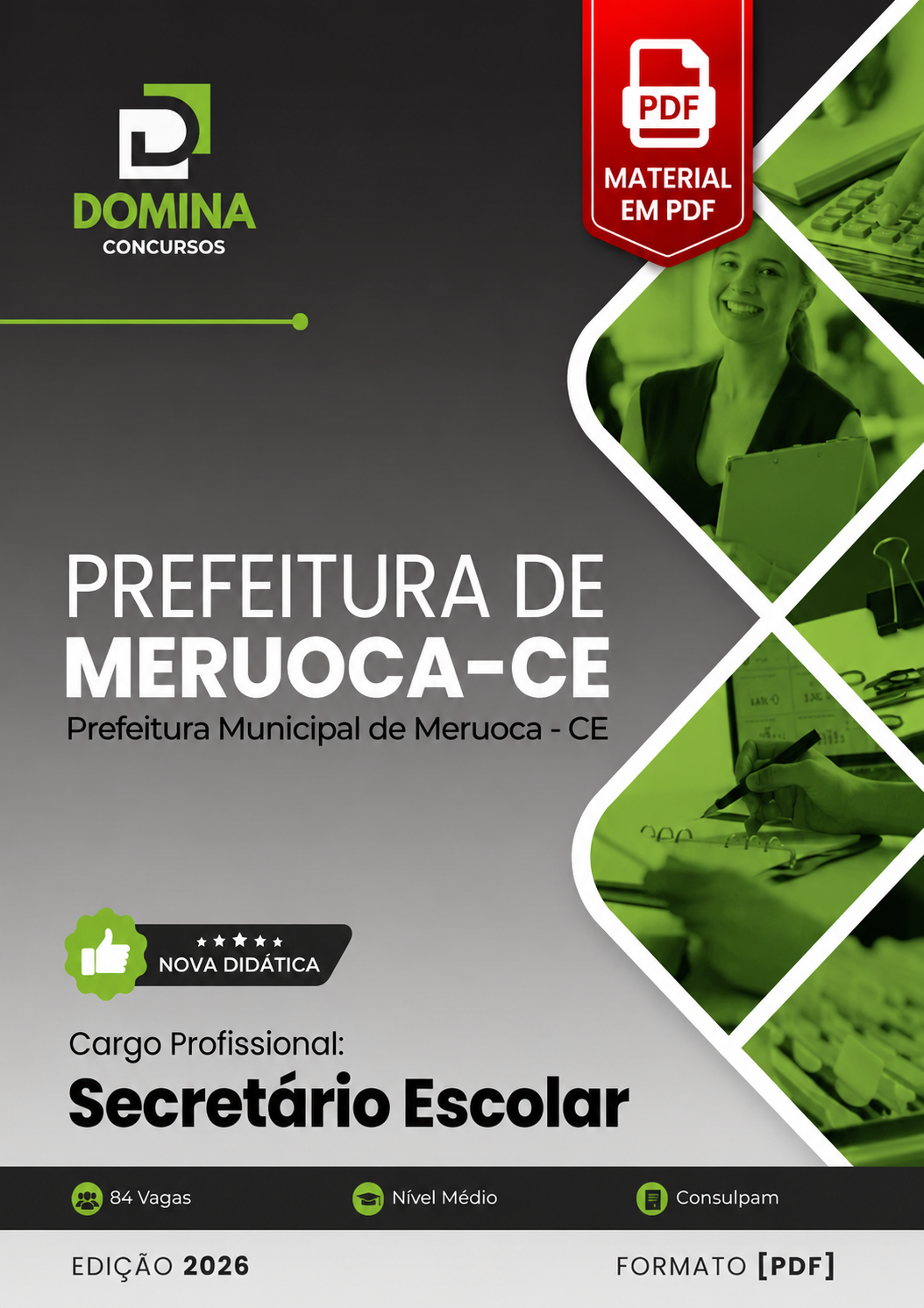 Apostila Secretário Escolar Prefeitura de Meruoca CE 2026 em PDF