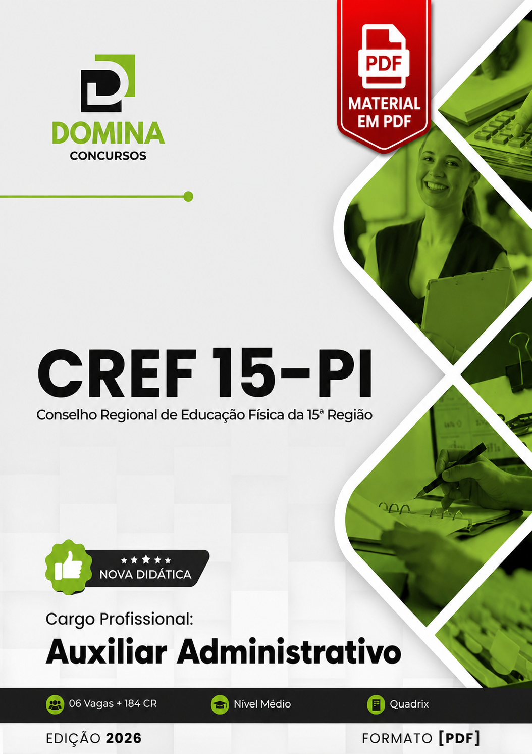 Apostila Auxiliar Administrativo CREF 15 PI 2026 em PDF