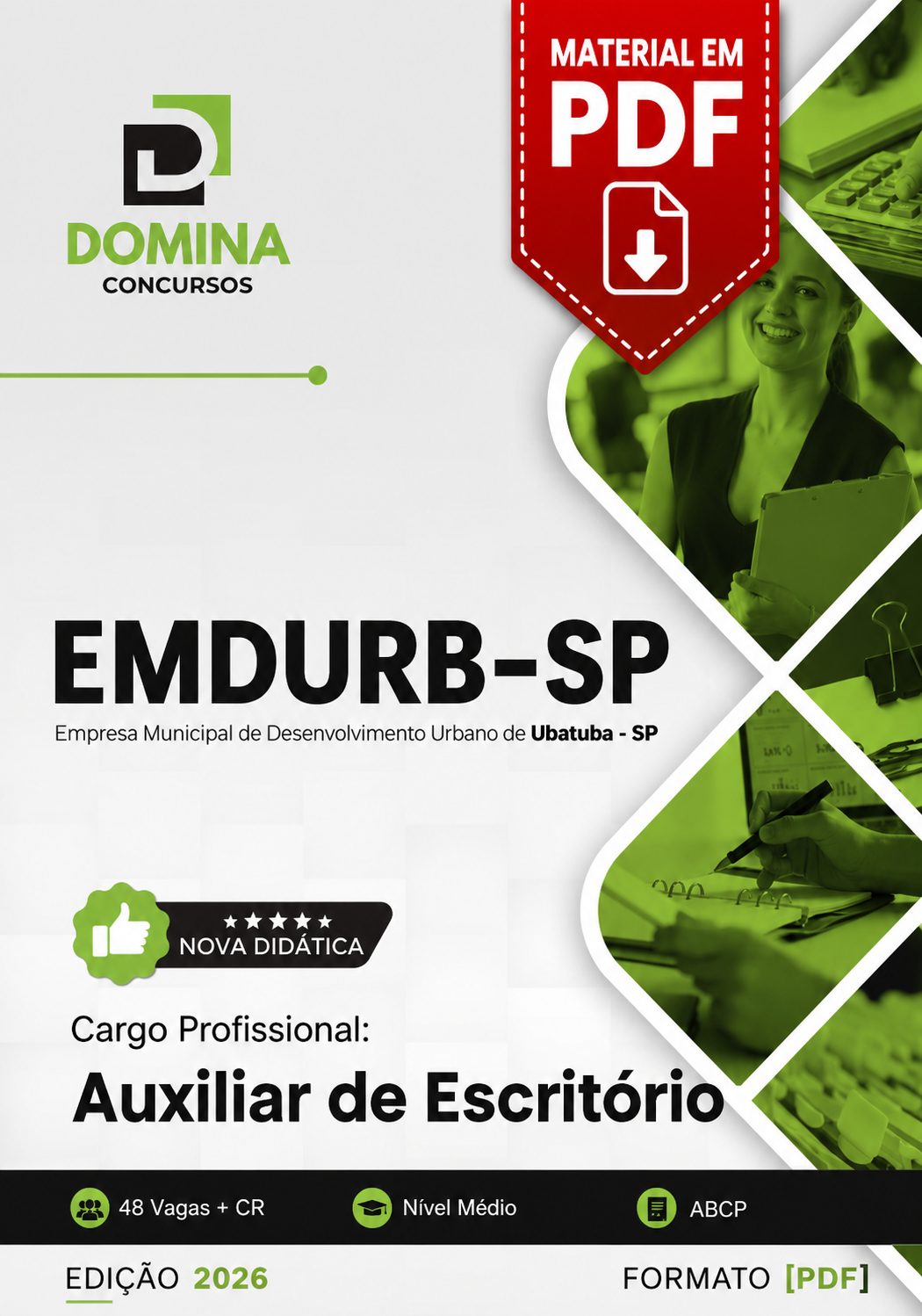 Apostila Auxiliar de Escritório EMDURB Ubatuba SP 2026