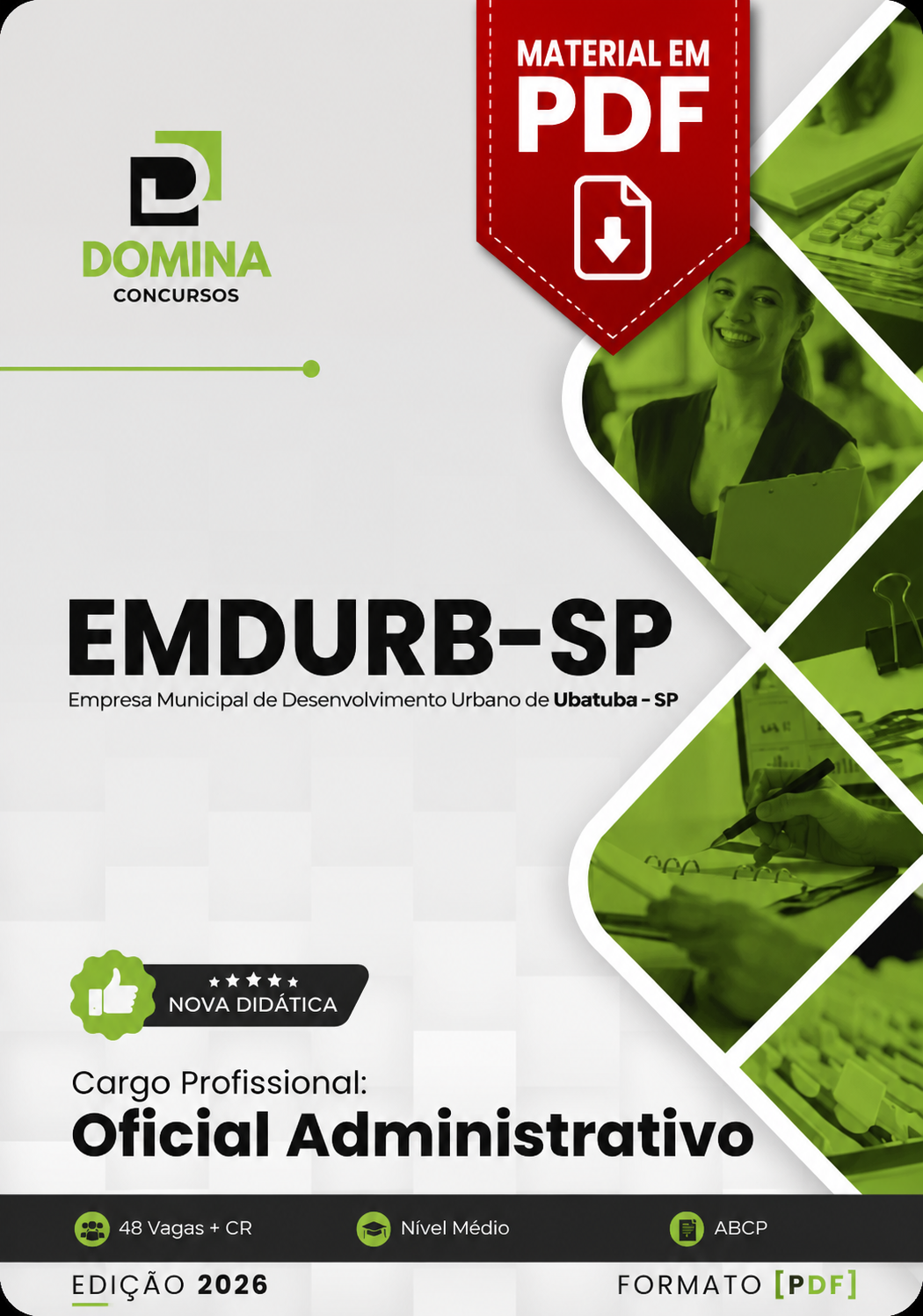 Apostila Oficial Administrativo EMDURB Ubatuba SP 2026 em PDF