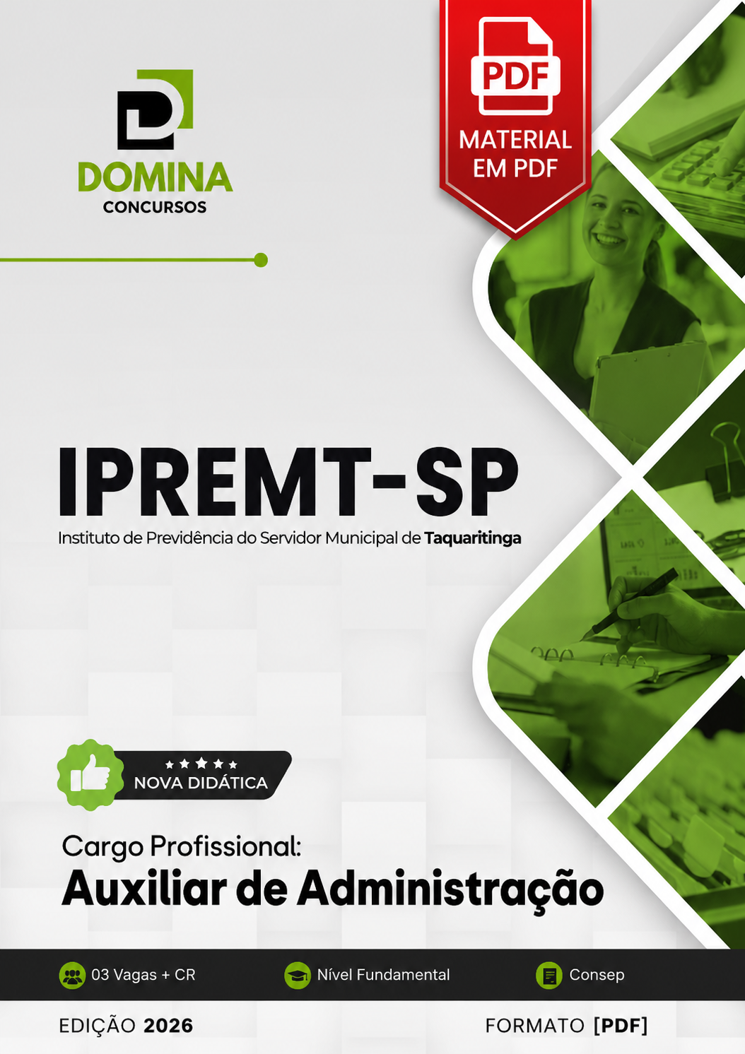 Apostila Auxiliar de Administração IPREMT Taquaritinga SP 2026 PDF