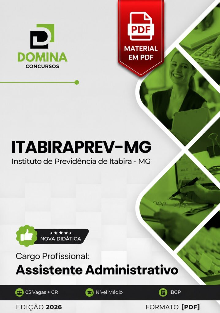 Apostila Itabiraprev - MG 2026 para Assistente Administrativo em PDF - Material Atualizado