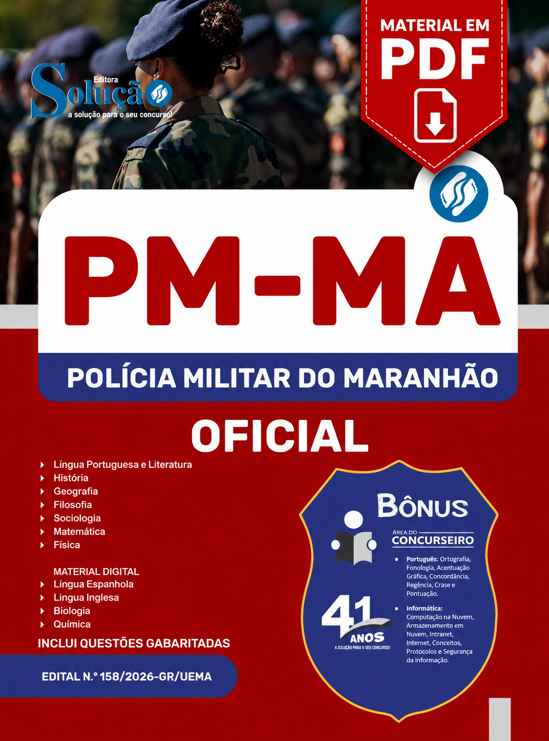Apostila PM-MA Oficial CFO 2026 em PDF
