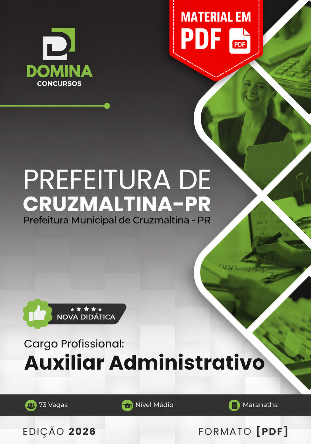 Apostila Auxiliar Administrativo Prefeitura Cruzmaltina PR 2026 PDF