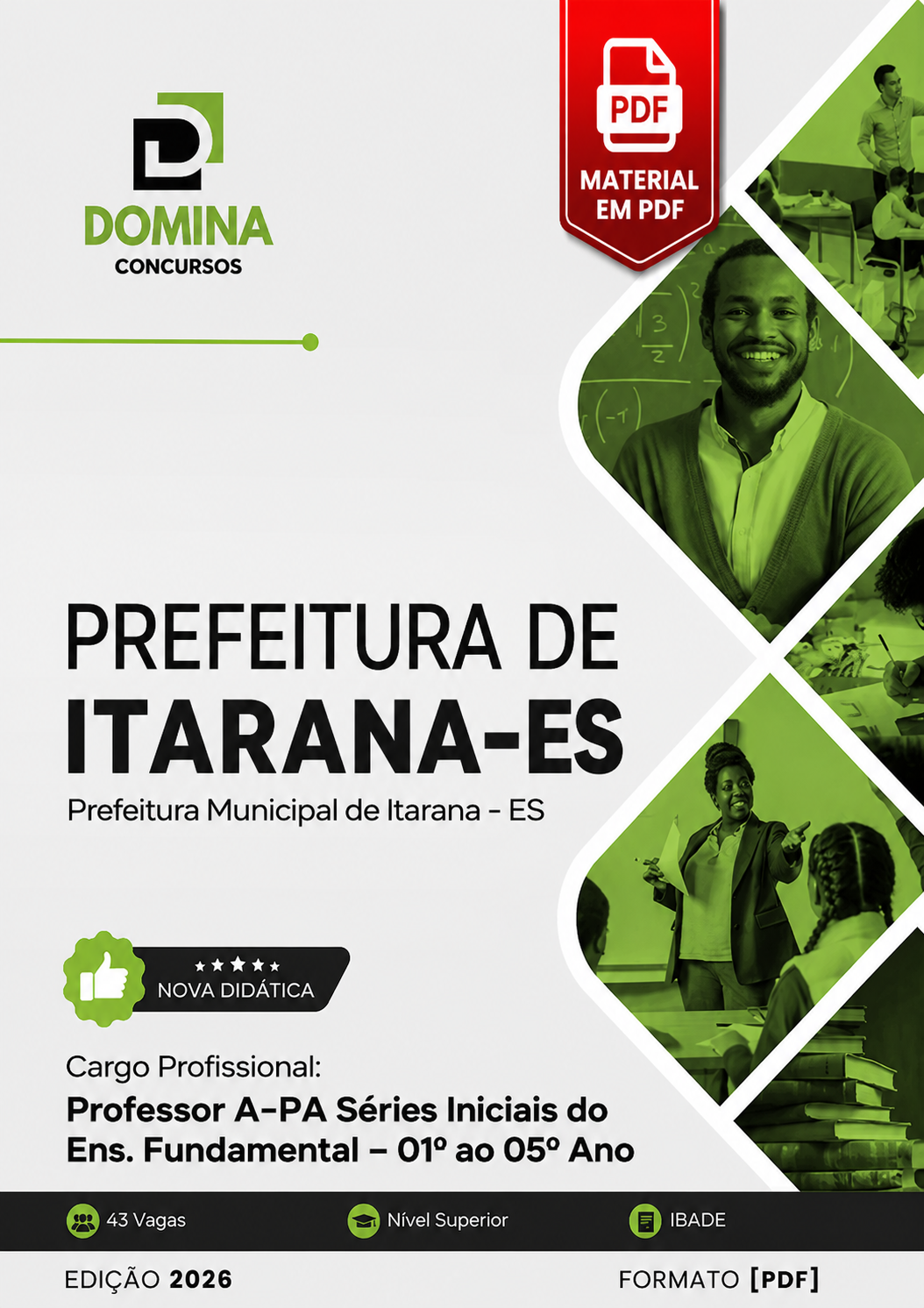 Apostila Professor de Ensino Fundamental Itarana ES 2026 em PDF