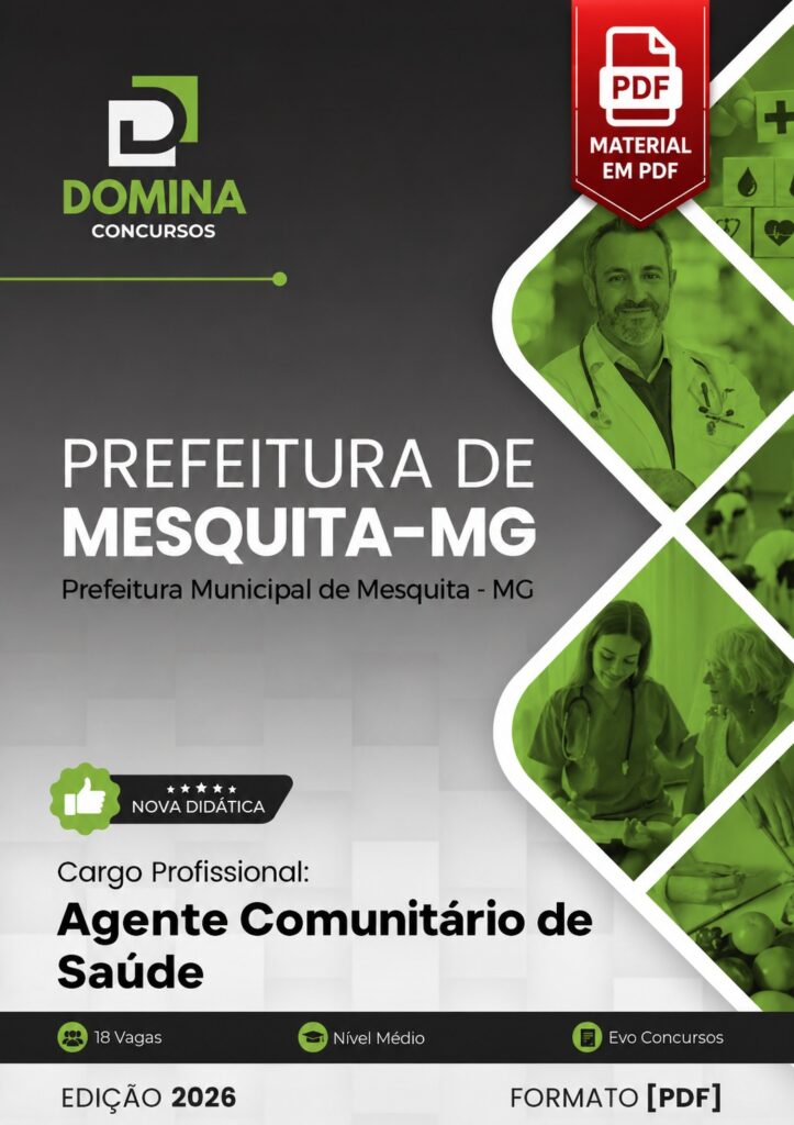 Apostila Prefeitura de Mesquita - MG 2026 para Agente Comunitário de Saúde em PDF - Material Atualizado
