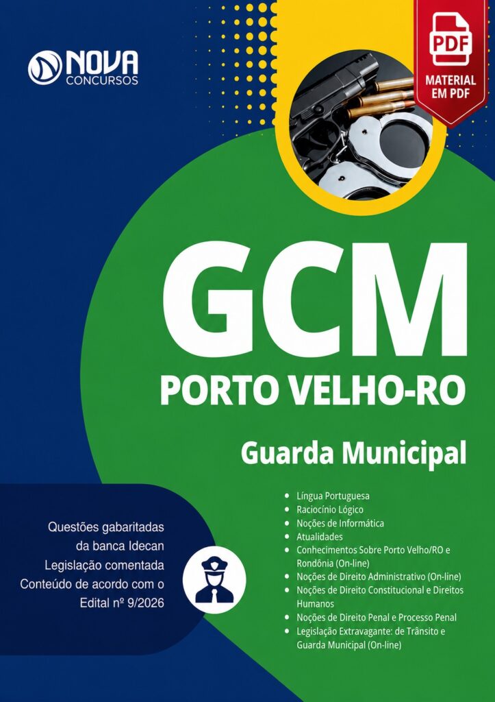 Apostila Prefeitura de Porto Velho - RO 2026 para Guarda Municipal em PDF - Material Atualizado