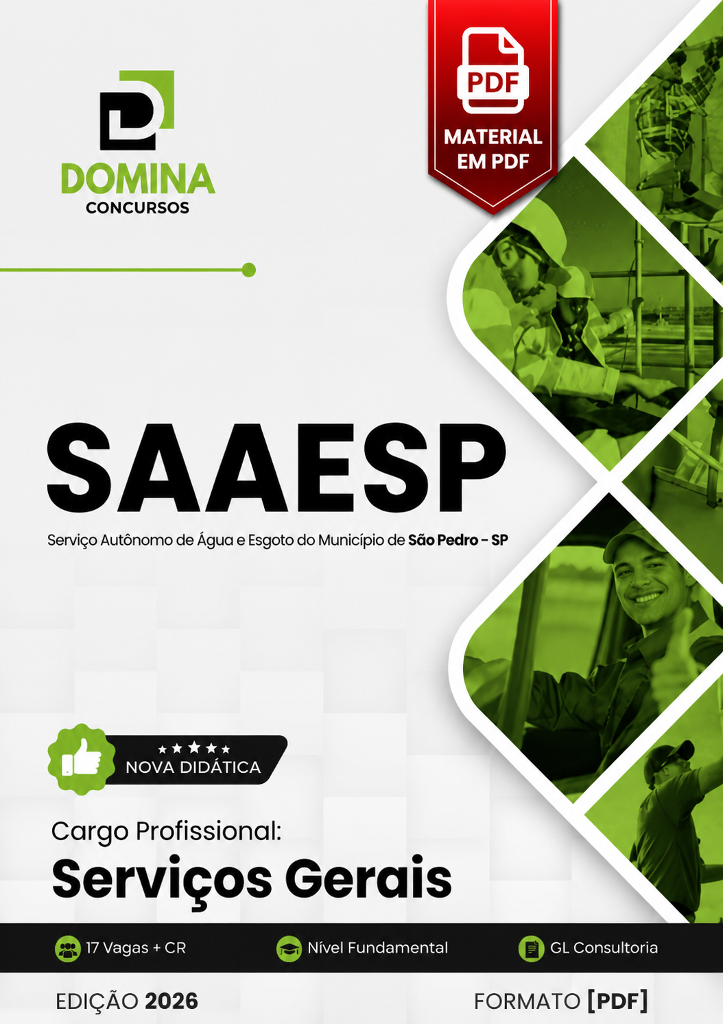 Apostila Serviços Gerais SAAESP São Pedro SP 2026 em PDF