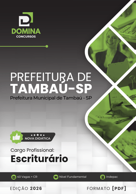 Apostila Concurso Prefeitura de Tambaú SP 2026 Escriturário PDF