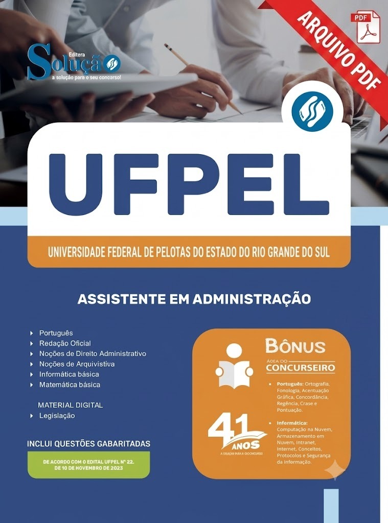 Apostila UFPel 2026 Assistente Administrativo PDF — Editora Solução