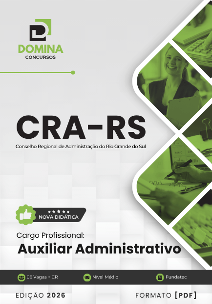 Capa da Apostila Auxiliar Administrativo CRA RS 2026