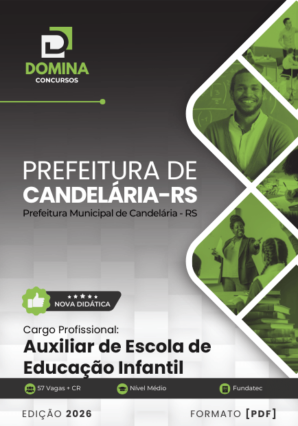 Apostila Auxiliar de Escola de Educação Infantil Candelária RS 2026 PDF