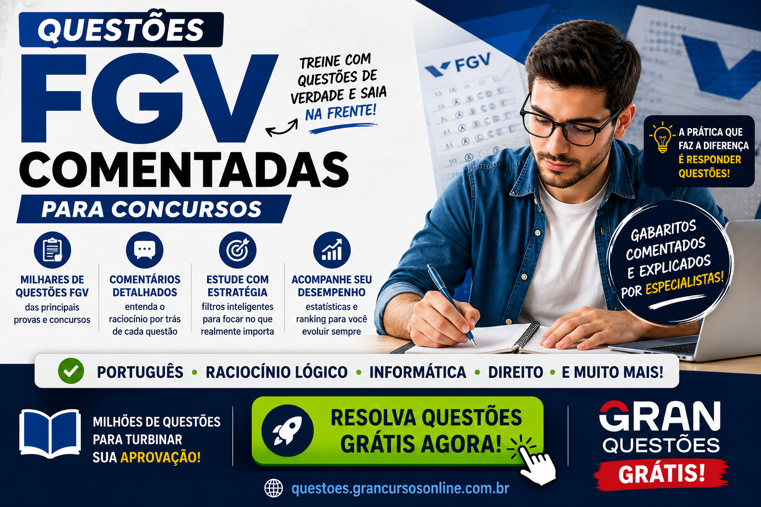 Questões FGV Comentadas para Concursos