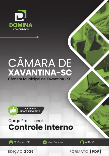Capa da Apostila Controle Interno - Câmara de Xavantina SC 2026