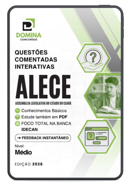 Capa Apostila 600 Questões Comentadas Interativas Nível Médio ALECE