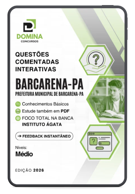 Capa Apostila 700 Questões Comentadas Interativas Nível Médio Prefeitura de Barcarena PA