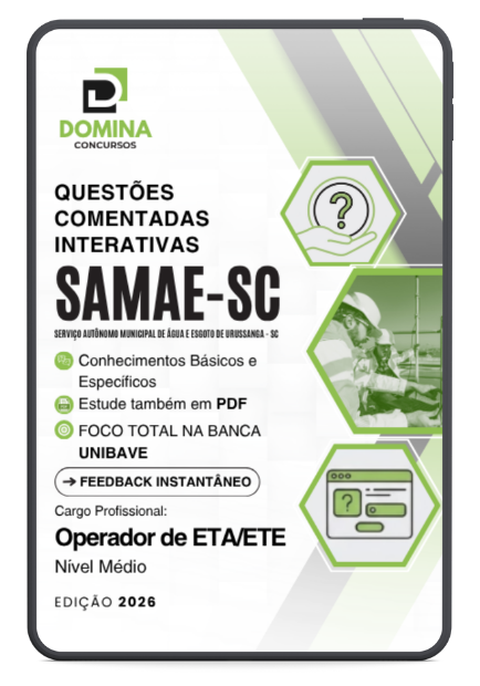Capa Apostila 500 Questões Comentadas Operador de ETA e ETE SAMAE Urussanga SC