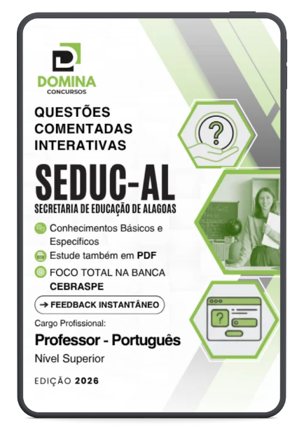 Capa Apostila 1000 Questões Comentadas Professor de Português SEDUC AL