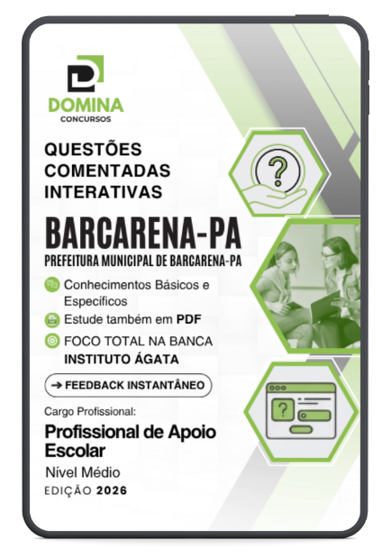 1000 Questões Comentadas Profissional de Apoio Escolar Barcarena PA 2026