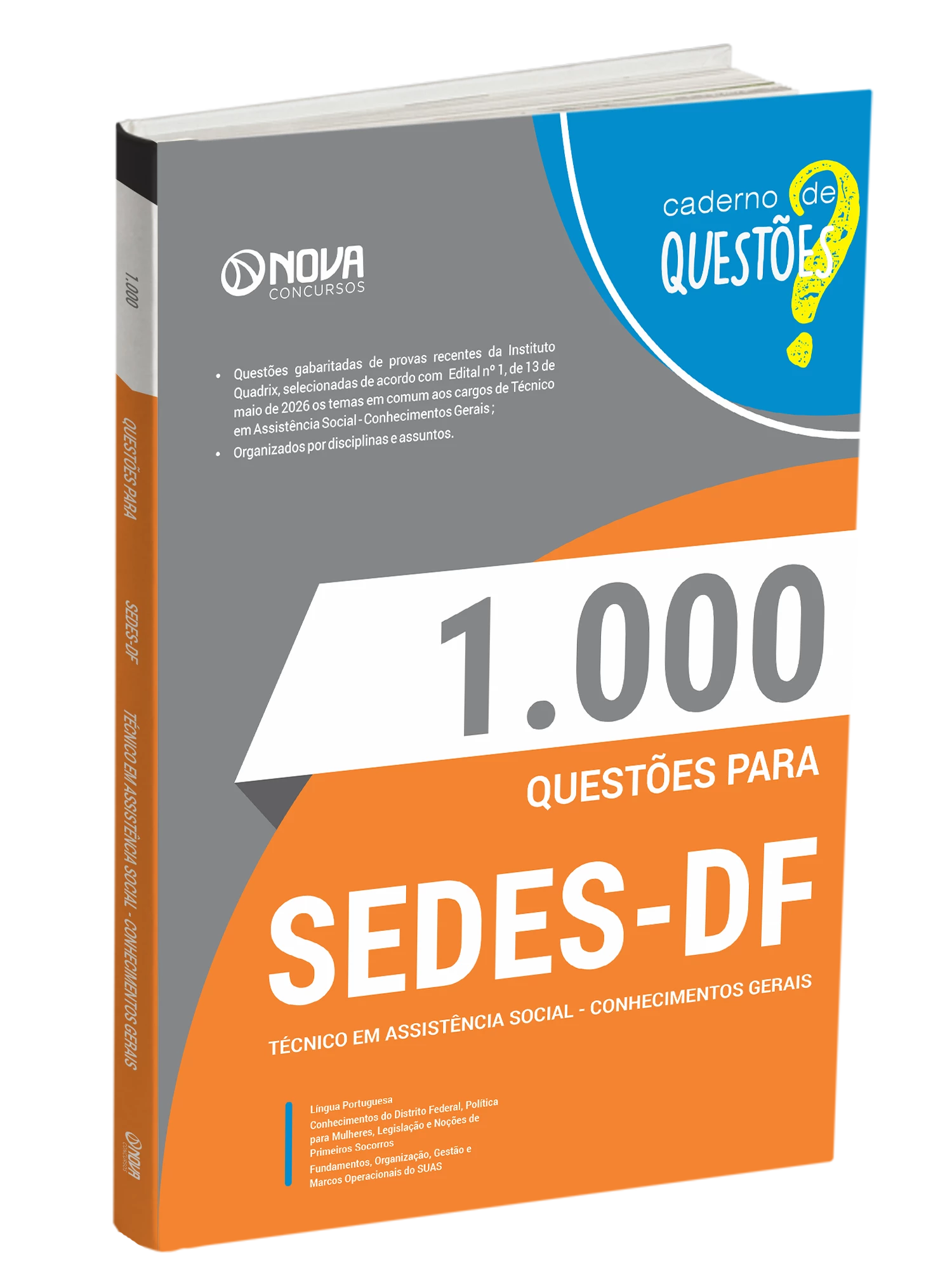 Livro 1000 Questões Gabaritadas SEDES-DF TDAS em PDF