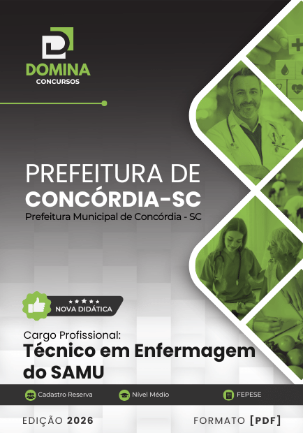 Capa Apostila Prefeitura de Concórdia SC PDF Técnico em Enfermagem SAMU