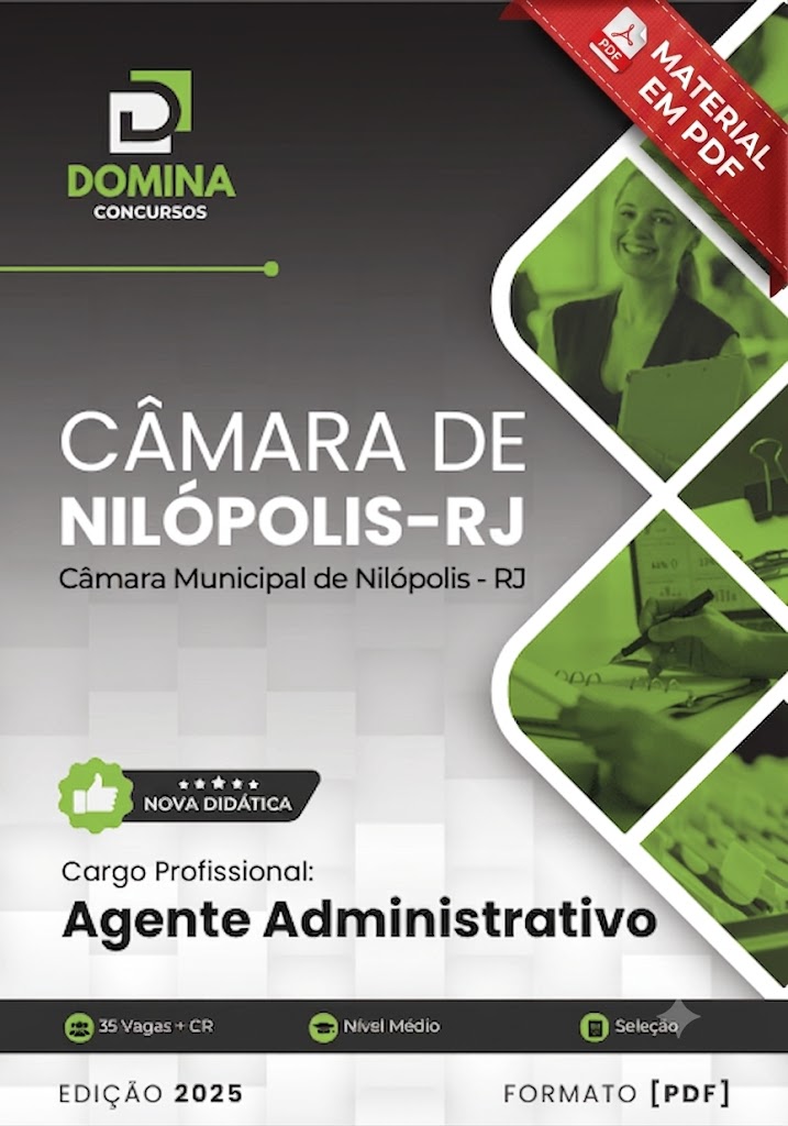 Apostila Agente Administrativo Câmara de Nilópolis RJ 2026 em PDF