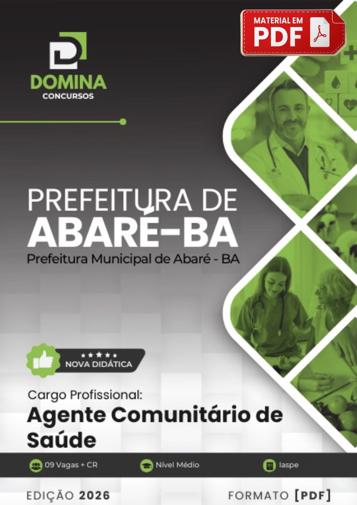 Apostila Agente Comunitário de Saúde ACS Abaré BA 2026 PDF