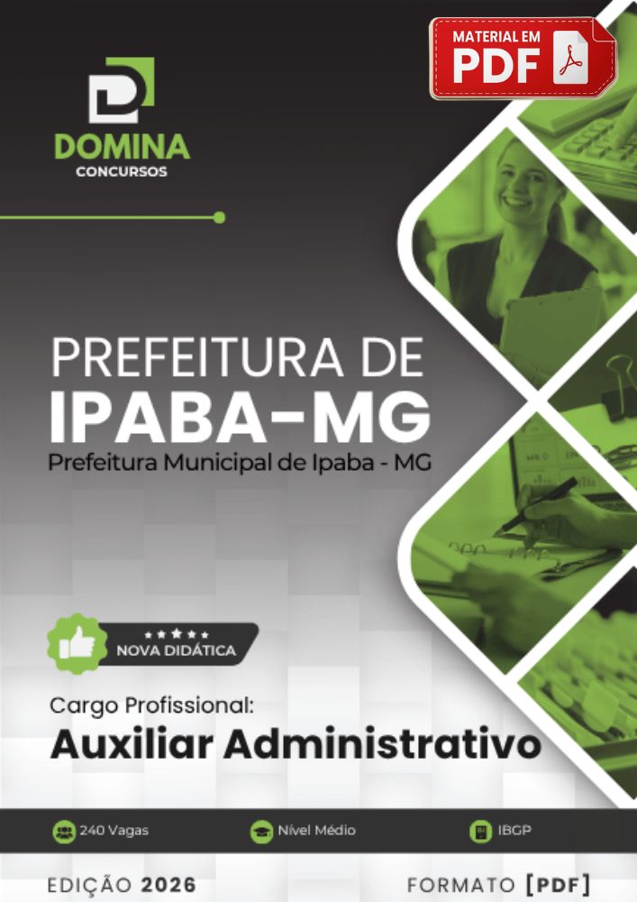 Apostila Auxiliar Administrativo Prefeitura Ipaba MG IBGP 2026 PDF
