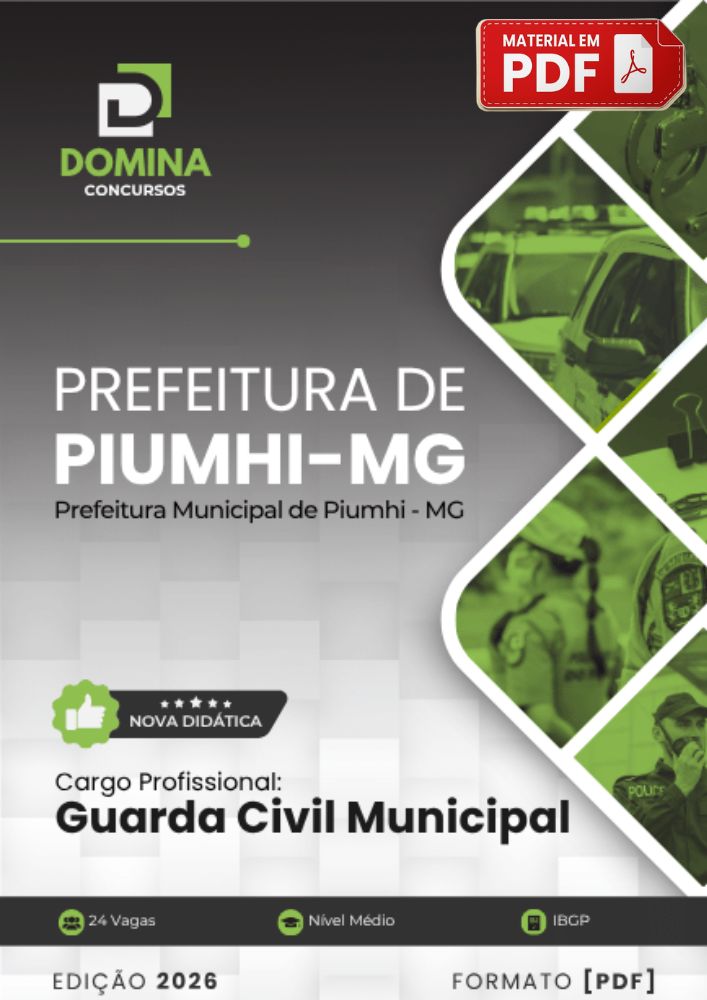 Apostila Guarda Civil Municipal Piumhi MG IBGP 2026 PDF