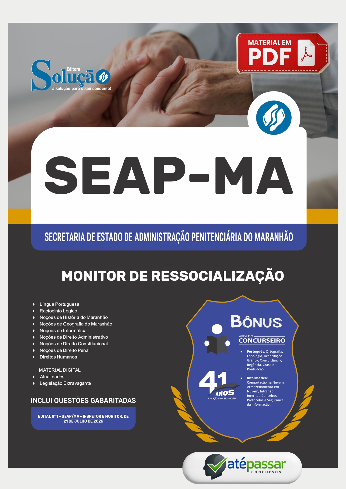 Apostila Concurso Monitor de Ressocialização SEAP-MA 2026