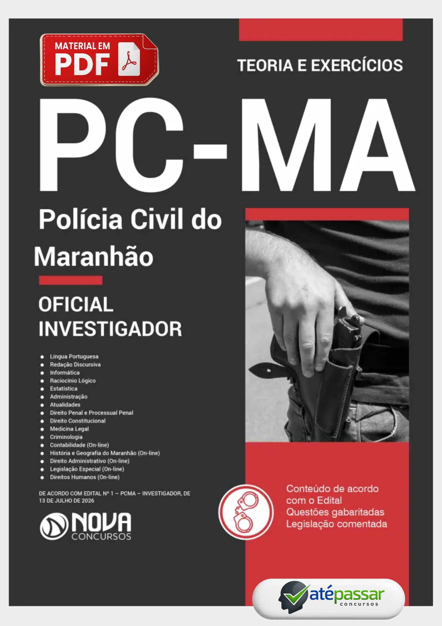 Apostila Oficial Investigador de Polícia Civil PC-MA Cebraspe 2026 PDF Nova Concursos