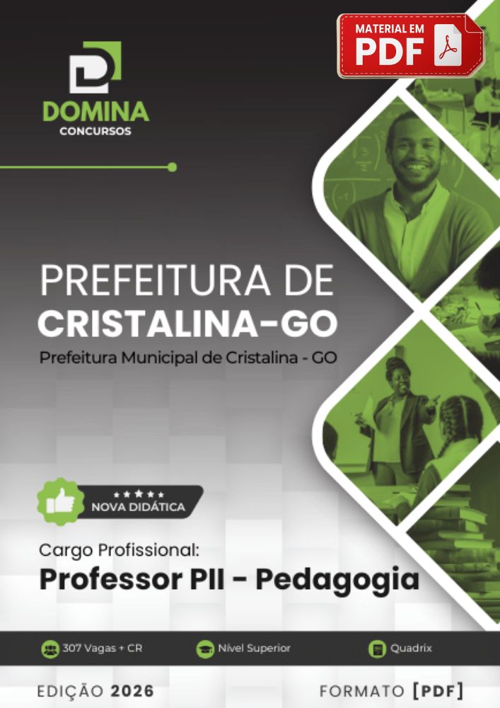 Apostila Professor de Pedagogia Cristalina GO 2026 PDF