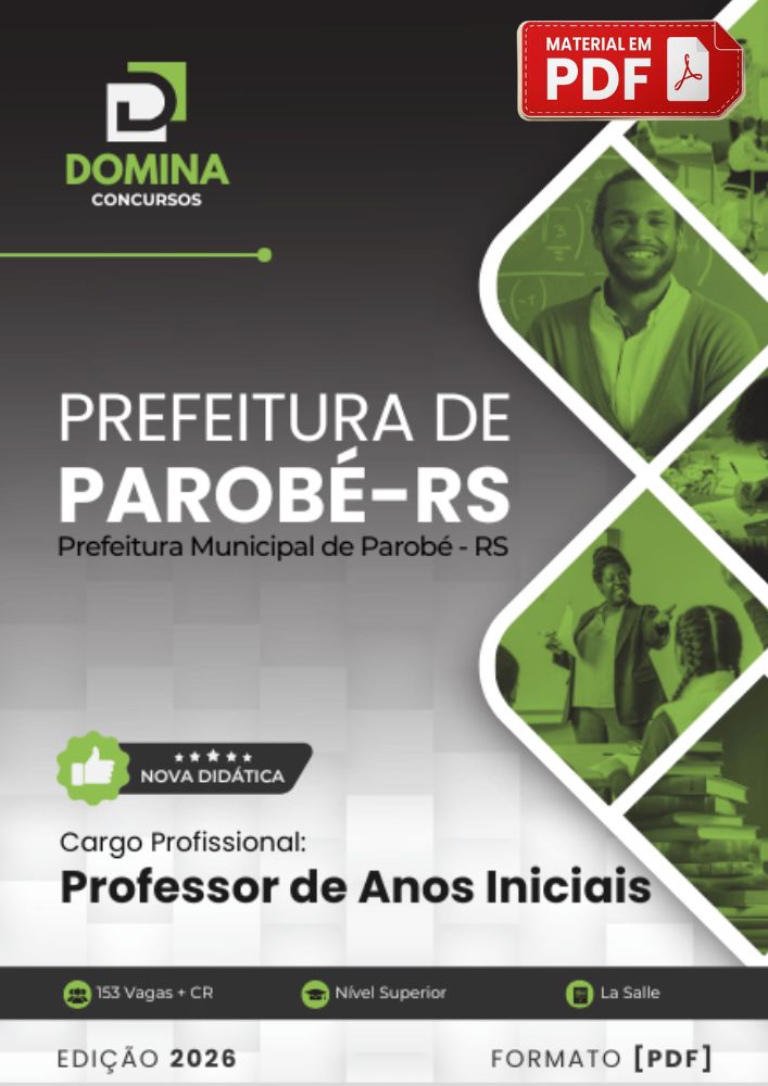 Apostila Professor de Anos Iniciais Parobé RS 2026 PDF Fundação La Salle