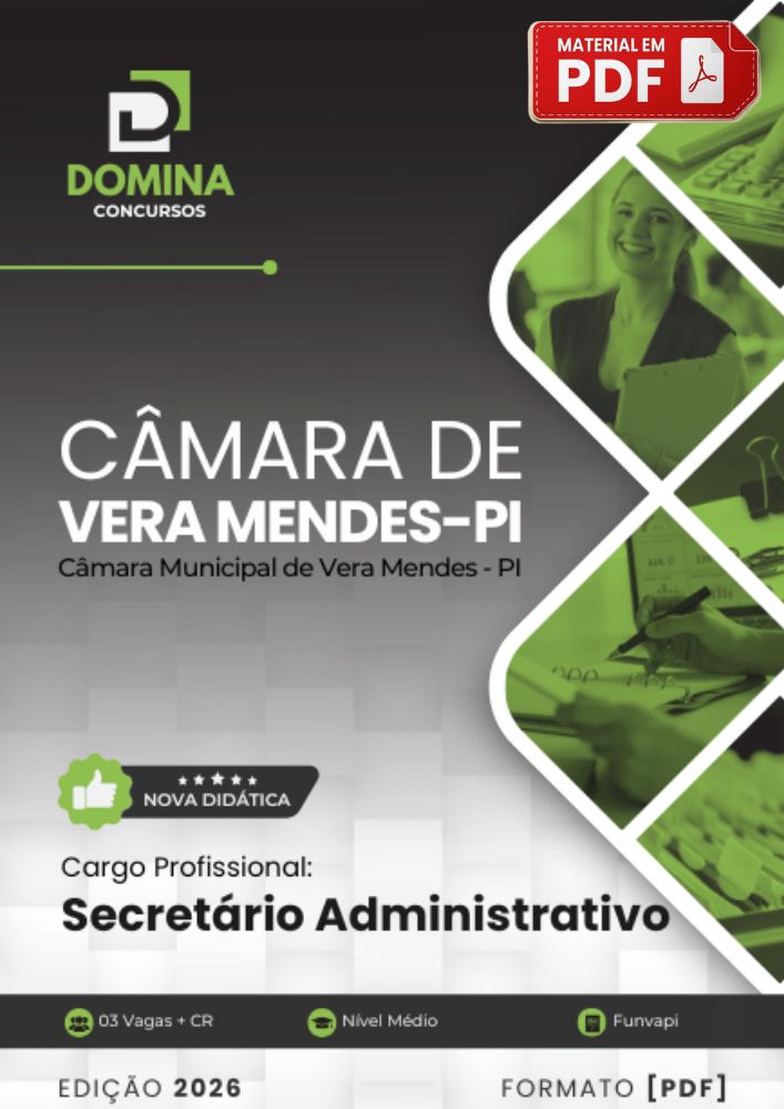 Apostila Secretário Administrativo Câmara Vera Mendes PI 2026 PDF