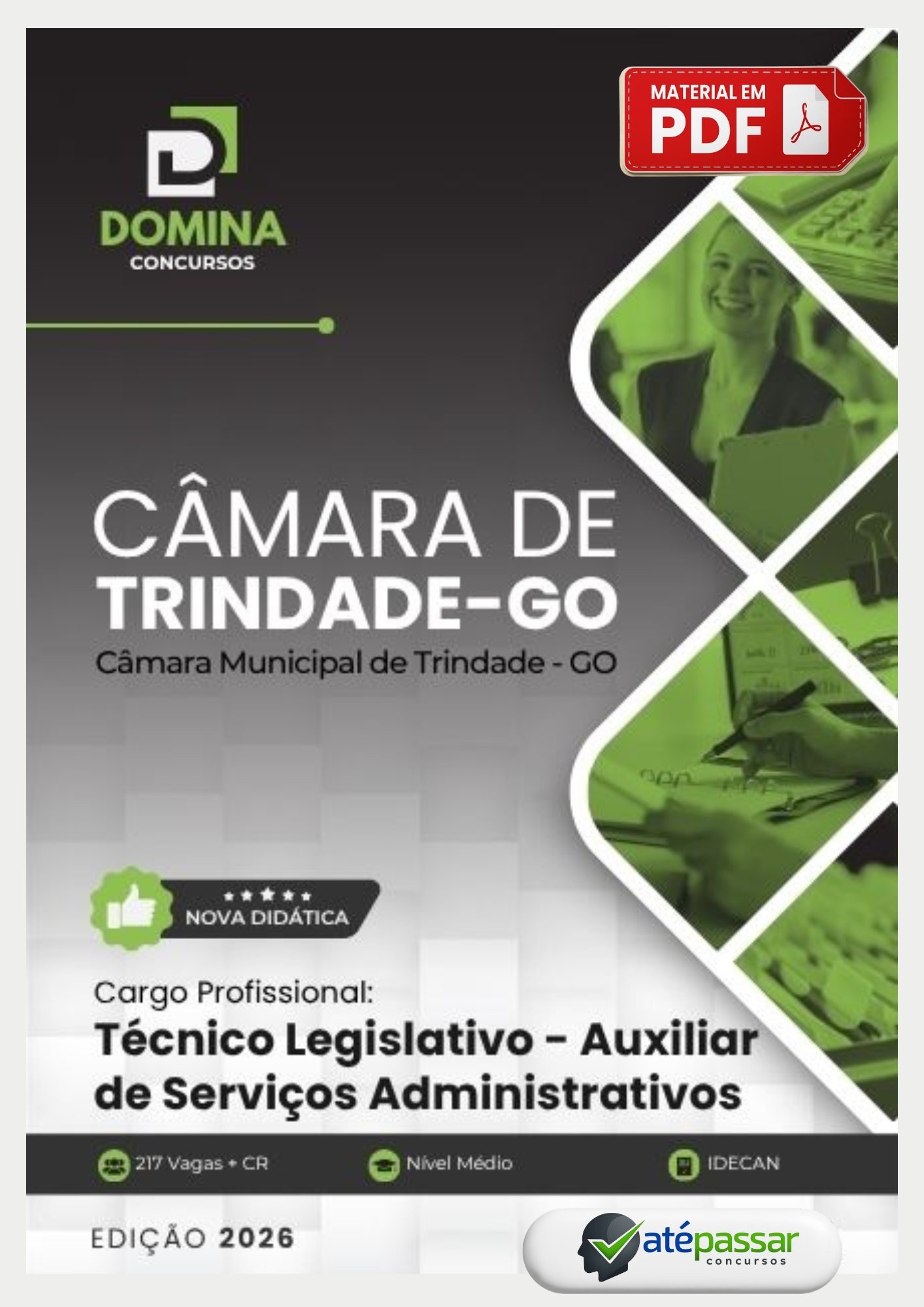 Apostila Concurso Técnico Legislativo Auxiliar de Serviços Administrativos Câmara de Trindade GO IDECAN 2026