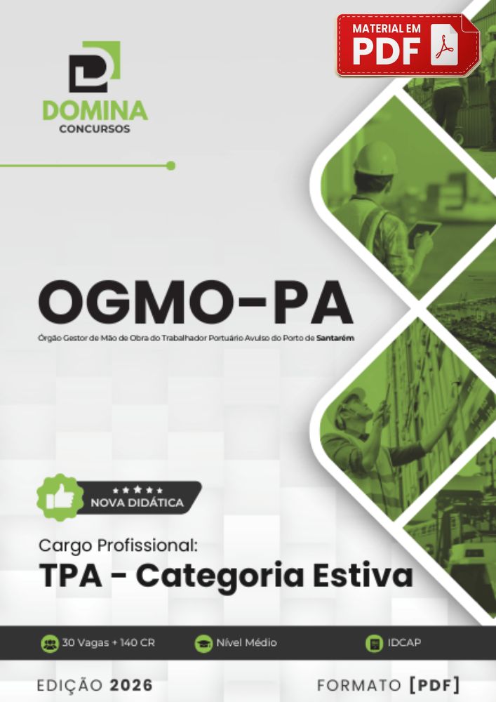 Apostila TPA Trabalhador Portuário Avulso Estiva OGMO Santarém PA 2026 PDF