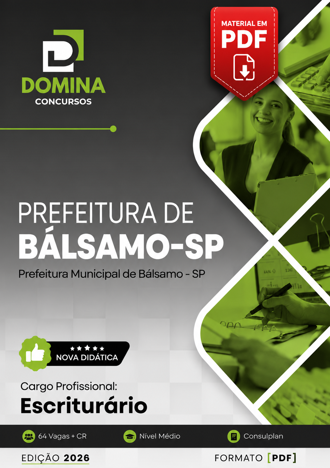 Apostila Escriturário Prefeitura de Bálsamo SP 2026 em PDF