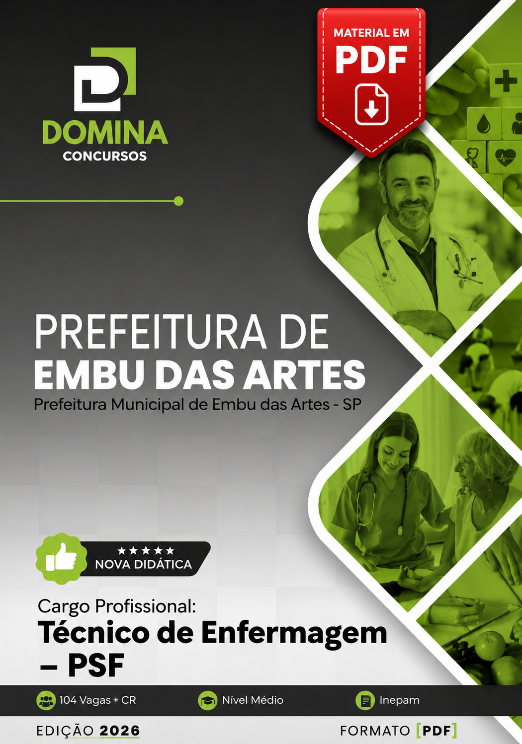 Apostila Técnico de Enfermagem PSF Prefeitura Embu das Artes SP 2026 em PDF
