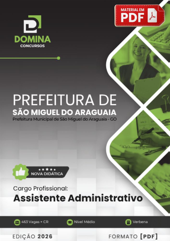 Apostila Assistente Administrativo São Miguel do Araguaia GO 2026 PDF