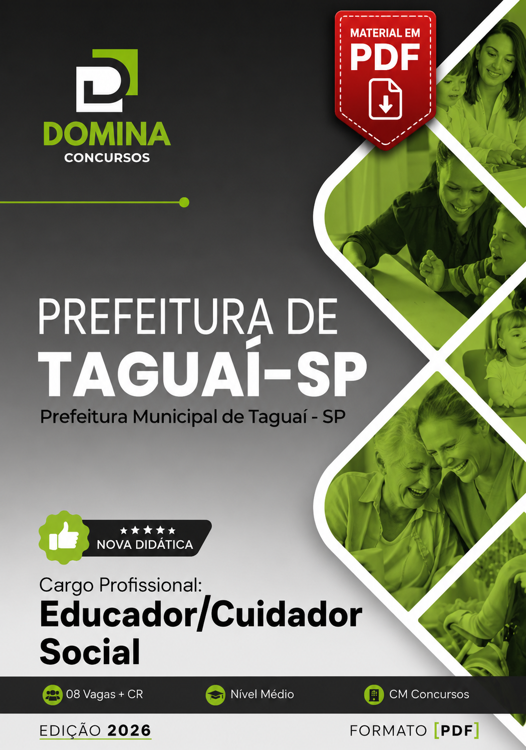 Apostila Educador Cuidador Social Prefeitura de Taguaí SP 2026 em PDF